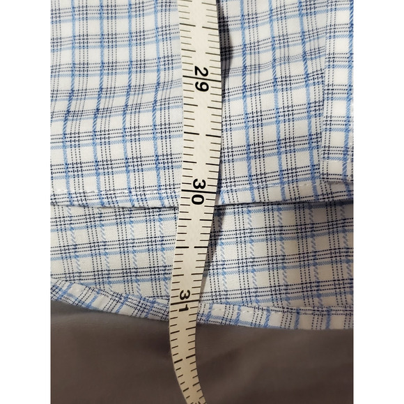 Jos. A. Bank Traveler Men’s Dress Shirt Size 16 32/33 | Blue Check Pattern 100% - Picture 8 of 11